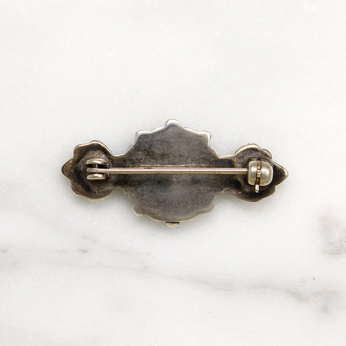 Petite Silver & Turquoise Flower Pin