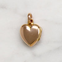 Petite Rosy Gold Heart Locket with Rose Cut Diamonds