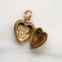 Petite Rosy Gold Heart Locket with Rose Cut Diamonds