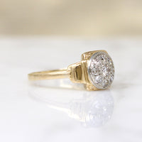Sweetest Two-Tone Art Deco Diamond Cluster Ring