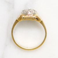 Sweetest Two-Tone Art Deco Diamond Cluster Ring
