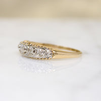Two-Tone Gold & Diamond Heart Band 