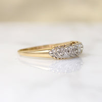 Two-Tone Gold & Diamond Heart Band 