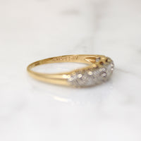 Two-Tone Gold & Diamond Heart Band 