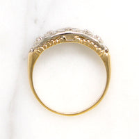 Two-Tone Gold & Diamond Heart Band