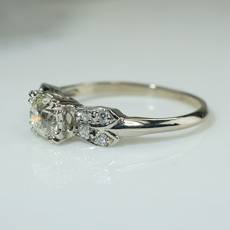 Whimsical OEC Diamond Engagement Ring