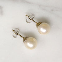 Vintage Akoya Pearl Studs in 14k White Gold