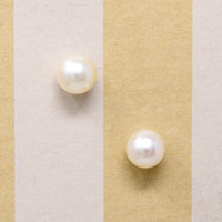 Vintage 9mm Akoya Pearl & Gold Stud Earrings