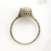 Old European Cut Diamond in 18k White Gold Solitaire