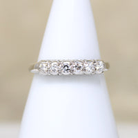 Six Bright Diamond & White Gold Retro Band