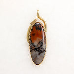 Breathtaking Agate in Gold Modernist Pendant