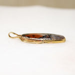 Breathtaking Agate in Gold Modernist Pendant