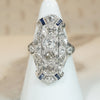 Outrageous Diamond Knuckle Ring with Sapphire Accents