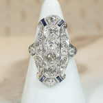 Outrageous Diamond Knuckle Ring with Sapphire Accents