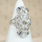 Outrageous Diamond Knuckle Ring with Sapphire Accents