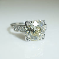 Dreamy Platinum 2.83ct Old Euro Engagement Ring