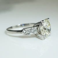 Dreamy Platinum 2.83ct Old Euro Engagement Ring