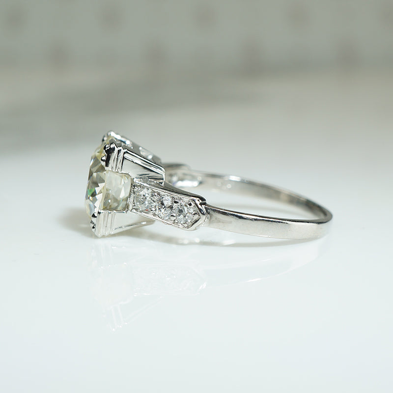 Dreamy Platinum 2.83ct Old Euro Engagement Ring