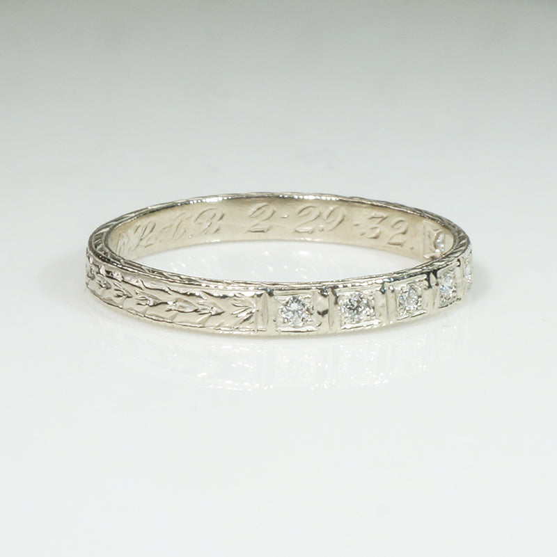 The Leap Year Diamond Band in White Gold by 720