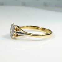English Art Deco Floral Diamond Cluster Ring