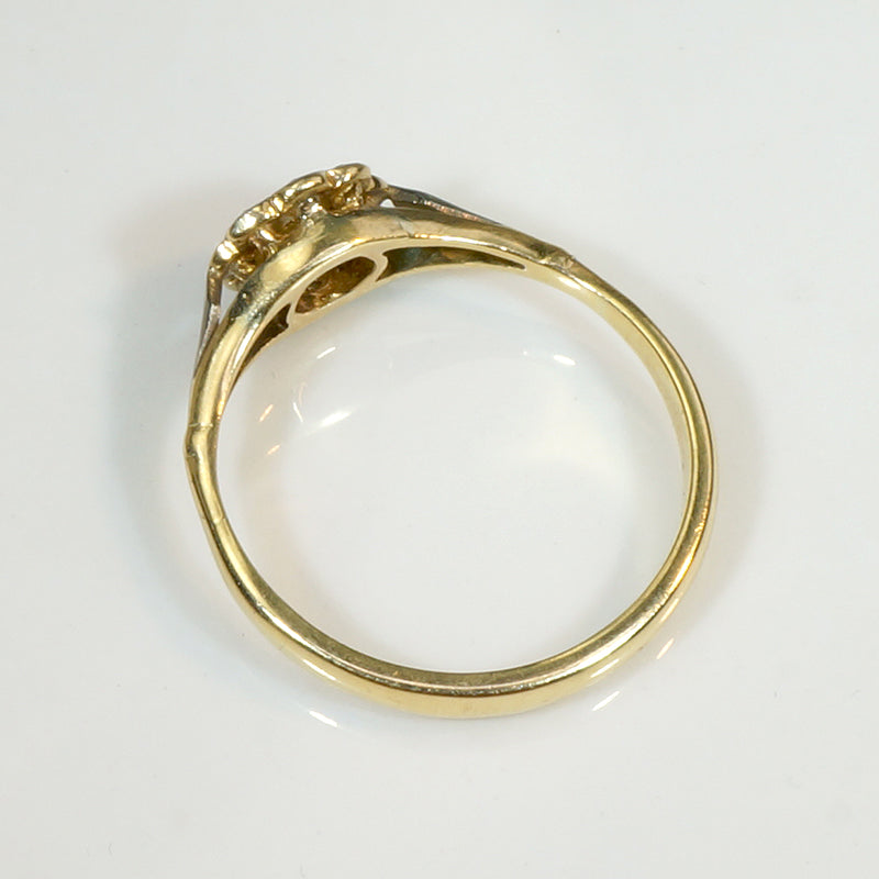 English Art Deco Floral Diamond Cluster Ring