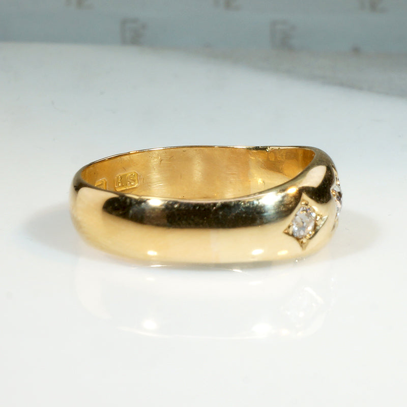 High Karat Gold & Old Mine Diamond 1853 Gypsy Band