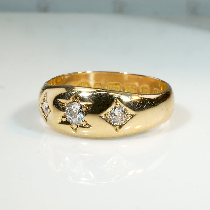 High Karat Gold & Old Mine Diamond 1853 Gypsy Band