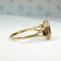 Sentimental English Locket Ring in 9ct Gold