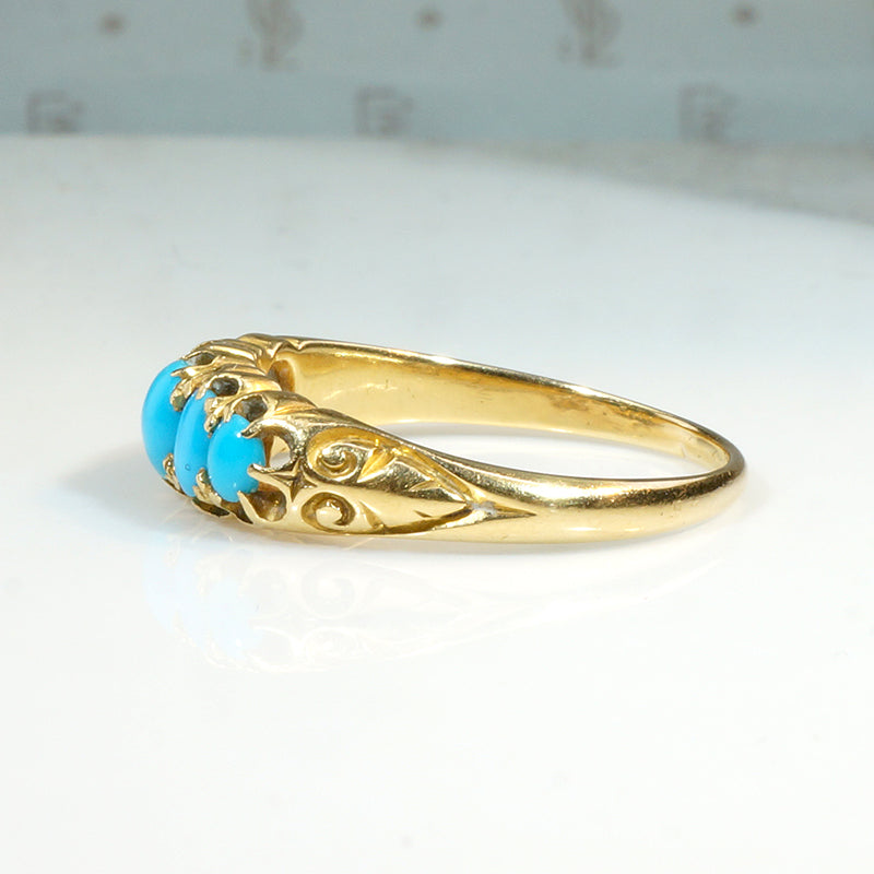 Luxurious Persian Turquoise & 18ct Gold Band