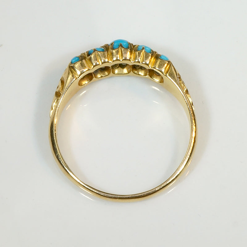 Luxurious Persian Turquoise & 18ct Gold Band