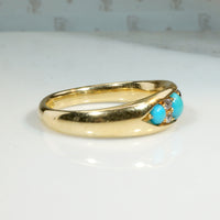 Marvelous Turquoise & Diamond 18ct English Band