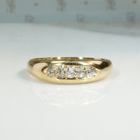 Handsome English Old Mine Cut Diamond & 18ct Band