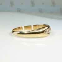 Handsome English Old Mine Cut Diamond & 18ct Band