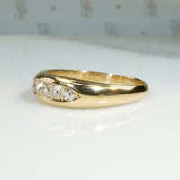 Handsome English Old Mine Cut Diamond & 18ct Band