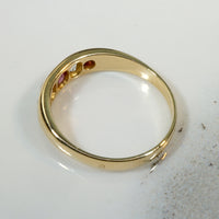 Radiant Ruby & Diamond Band in English 18ct Gold