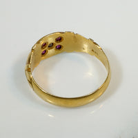 Ruby & Diamond Quincunx 18ct Gold Band