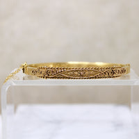 Exceptional Edwardian Etruscan Revival 15ct Gold Bangle