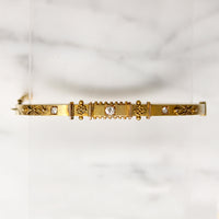 Grand Period 15ct Gold Bangle with Diamonds