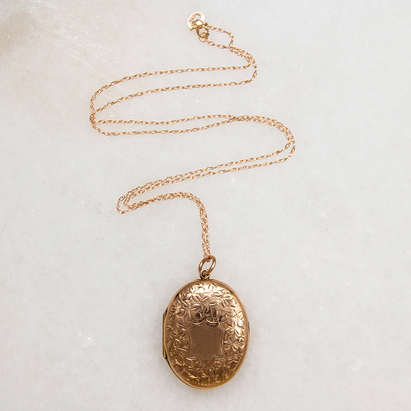 Engaging Engraved 9ct Rosy Gold Locket