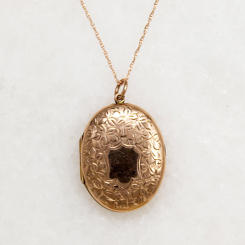 Engaging Engraved 9ct Rosy Gold Locket