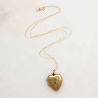 Sweet Heart Gold Locket with Star Set Diamond
