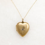 Sweet Heart Gold Locket with Star Set Diamond