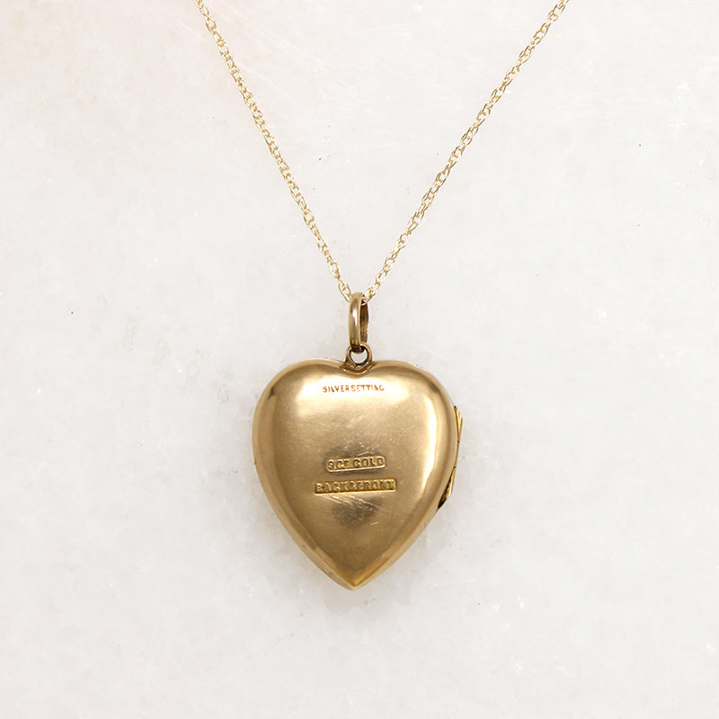 Sweet Heart Gold Locket with Star Set Diamond