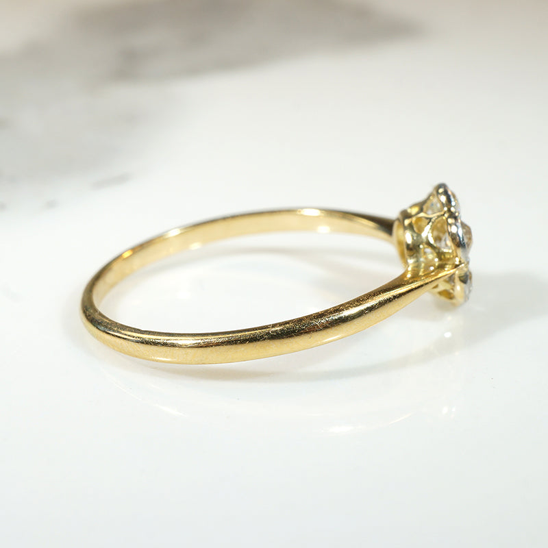 Edwardian Daisy Diamond Cluster in 18ct & Platinum Ring