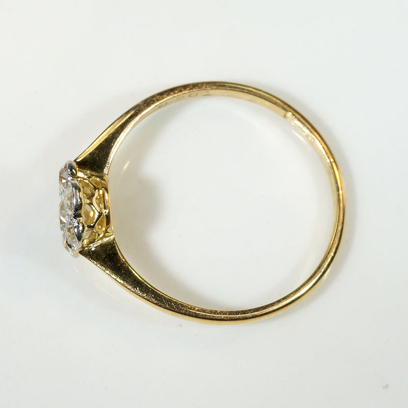 Edwardian Daisy Diamond Cluster in 18ct & Platinum Ring