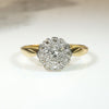 Lush Floral Diamond Cluster in Platinum & 18ct Ring