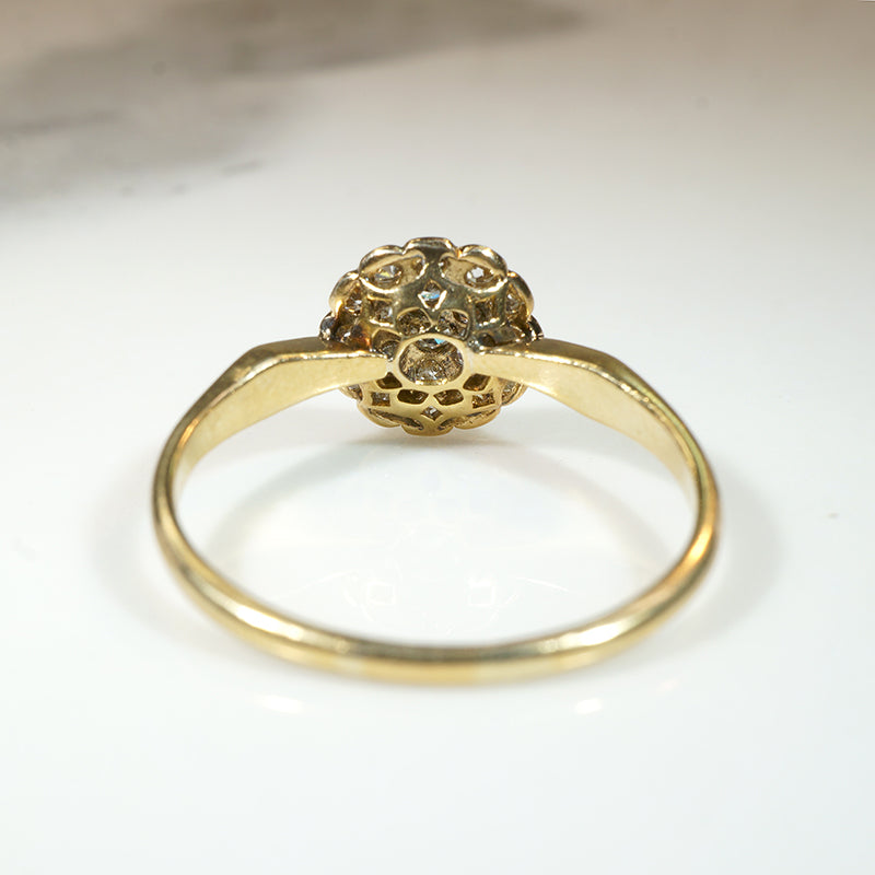 Lush Floral Diamond Cluster in Platinum & 18ct Ring