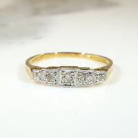 English Stepped Diamond Band in Platinum & 18ct