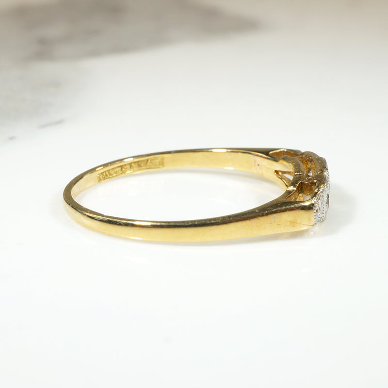 English Stepped Diamond Band in Platinum & 18ct