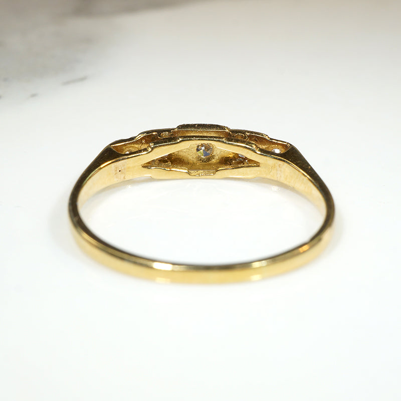 English Stepped Diamond Band in Platinum & 18ct
